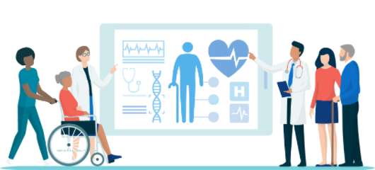 Medical illus illustration of a persons health profile